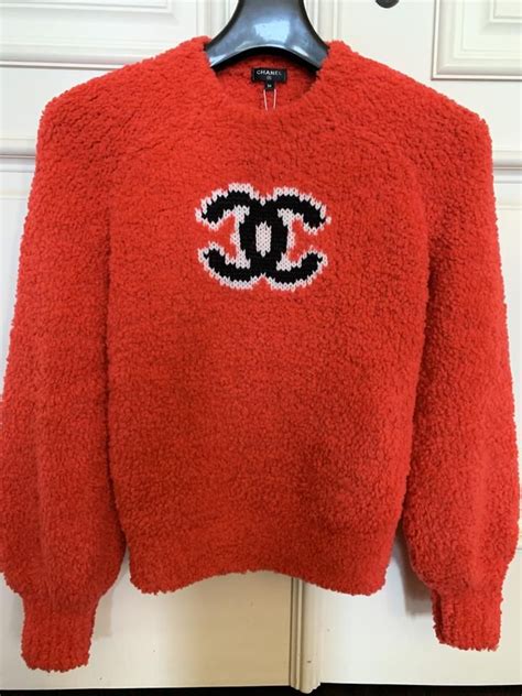 chanel knitwear|authentic Chanel logo sweater.